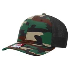 Richardson 110 R-Flex Trucker Cap in Army Camo/Black