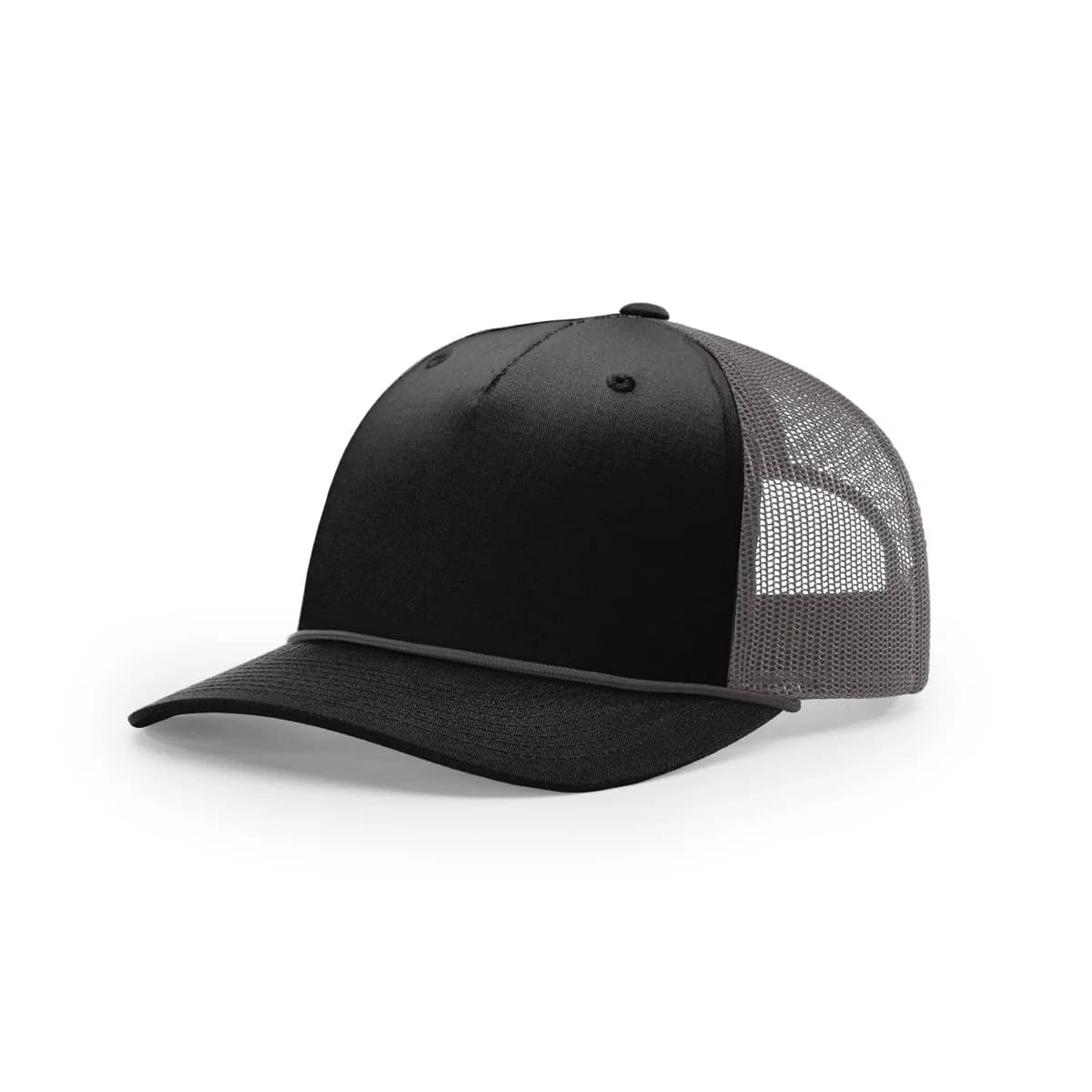 Richardson 112FPR in Black / Charcoal - Charcoal authentic blank product photo - front view