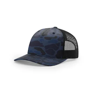 Richardson 112PFP Printed Five-Panel Trucker in Admiral Duck Camo / Black