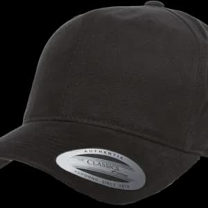 Yupoong 6363V Brushed Cotton Twill Mid Profile Cap in Black