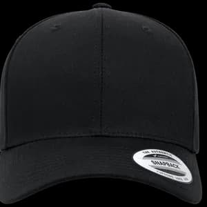Yupoong 6389 Retro Cotton Blend Snapback Hat in Black