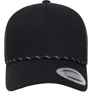 YP Classics 6606BD Retro Trucker Rope Cap in Black